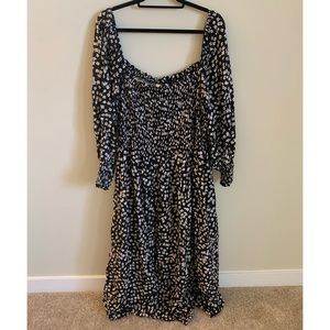 Long sleeve Square Neck Maxi Dress